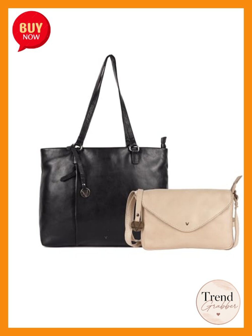Genuine Italian Leather Tote Crossbody Satchel Bag Set